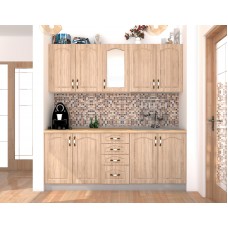 Bucatarie Zebra alba / Fronturi MDF sonoma - Varianta 1